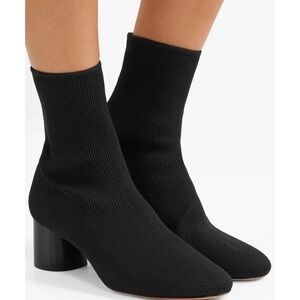 Vince Tasha Boot - Rib Knit sock Boot, Round Toe, Cylinder Heel